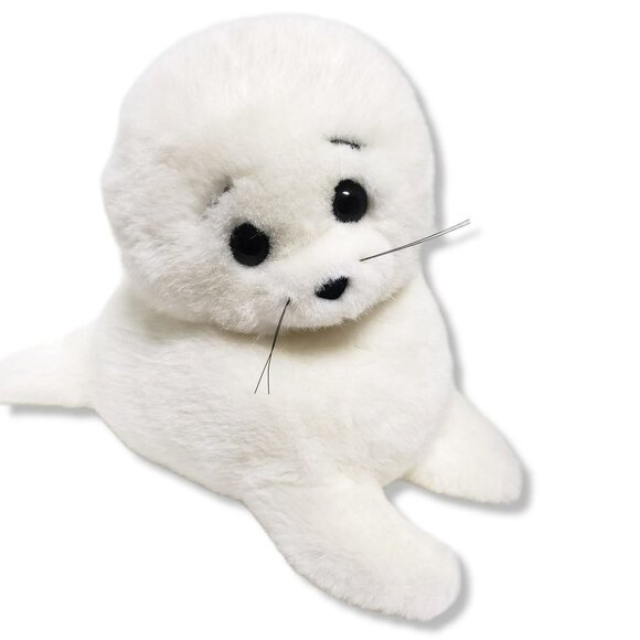 VTG TY Classic White Seal MISTY Plush Stuffed Animal Style #7400 RARE 1990 10" - Picture 1 of 11